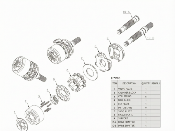 104_5 Excavator Parts Main Pump EC140C K7V63DTP-0E01 14555190 08802780 Hydraulic Piston Pump for Volvo Replacement