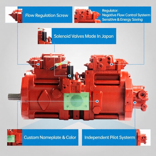 214_4 Excavator Main Pump K3V180DT 14616199 14638307 High Pressure Hydraulic Piston Pump for EC360D