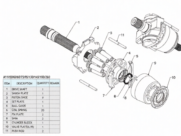 327_4 Excavator Parts Main Pump PC150 A11VLO130 708-25-20100 708-25-04032 Hydraulic Piston Pump for Komatsu Replacement